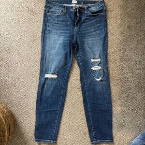 Sneak Peek Dark Blue Ripped Skinny Jeans